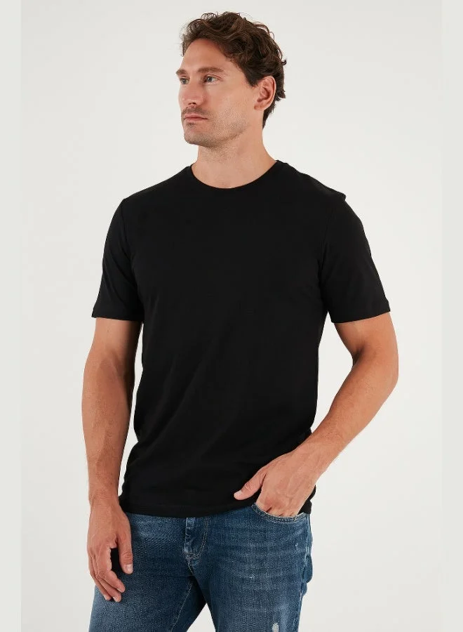 بوراتي تي شيرت رجالي قطن بياقة دائرية بقصة عادية من بوراتي